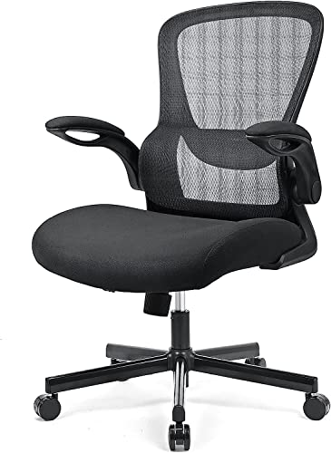 Acmelife Silla Giratoria, Silla De Oficina Ergonomica Regulable En Altura, Función De Inclinación, Respaldo Y Asiento De Malla Transpirable, Para Estudio De Oficina, Negro