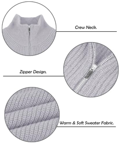 Image of TIYOMI Women Plus Size Tops Long Sleeves Mock Neck Sweaters Knit Pullover Sweater Adjustable Zipper Fall Autumn Winter Shirt