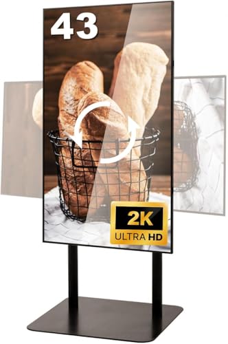 看板 デジタルサイネージ 43インチ 液晶ディスプレイ 垂直型スタンドセット 軽量 縦横自由 コンパクト 可動 業務用 電子看板 ディスプレイ USBメモリー 大画面 デジタル 店舗用 看板 広告モニター 液晶パネル (Fタイプ)