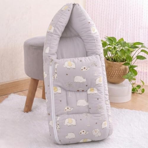 Image of VoiDrop 3 in 1 Baby Sleeping Bag /Baby Bedding Set for New Born, Baby Bed for New Born /Very Soft & Comfortable 0-12 Months /Foldable & Washable Cotton (Grey Color)