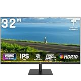 KEY TO COMBAT 32インチ モニター 120Hz WQHD 2560*1440 IPSパネル HDR10 Adaptive Sync sRGB109% 350cd/m² PS5対応目に優しい設計 VESA対応100mm×100mm HDMI 2.0×2 DP 1.4×1 省エネ設計 ビジネス/取引/グラフィック/映画 3年保証 H32T13