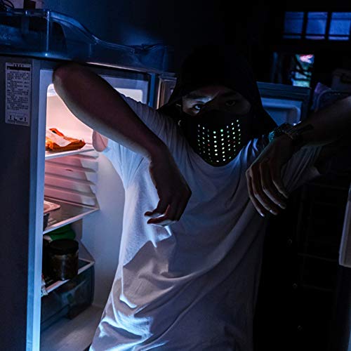 Onewell Rave Party - Halloween Voice Control Mask, Dynamic Talking Faux Face Mask, Respirável, Borra