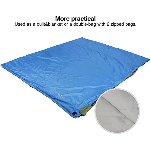 Redcamp Ultra Lightweight Sleeping Bag For Backpacking, Comfort For Adults Warm Weather, With Compression Sack Blue (75"X 32.5") #TOP3