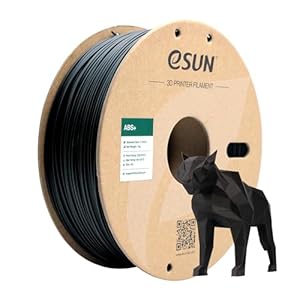 eSUN ABS+ Filament 1,75 mm, 3D-Drucker ABS Plus, Maßgenauigkeit +/- 0,05 mm, 1 kg Spule (2,2 LBS) 3D-Druck-Filament für 3D-Drucker, Schwarz