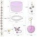 Accessories Set Including Water Bottle Handle Strap, Silicone Boot, Resin Butterfly Straw Cover, Straw Topper, Lip Balm Sleeve, Butterfly & Hairball Charms for Stanley Cup Tumbler (7pcs Purple)