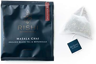 Rishi Tea Masala Chai Herbal Tea | Immune Support, USDA Certified Organic, Fair Trade Black Tea Blend, Highly Caffeinated, Naturally Spiced | 50 Sachet Tea Bags