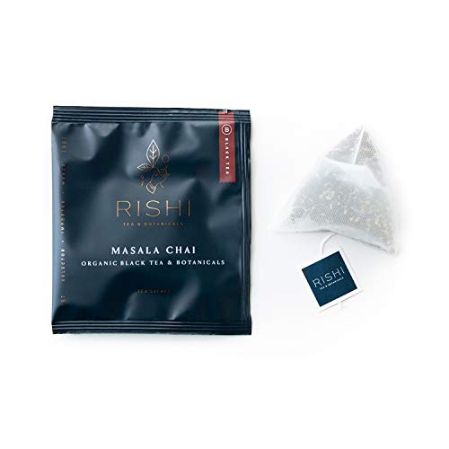 Rishi Tea 0000000279499 Masala Chai Tea | Usda Organic Direct Trade Sachet Tea Bags, Certified Kosher Assam Black Tea Blend cover