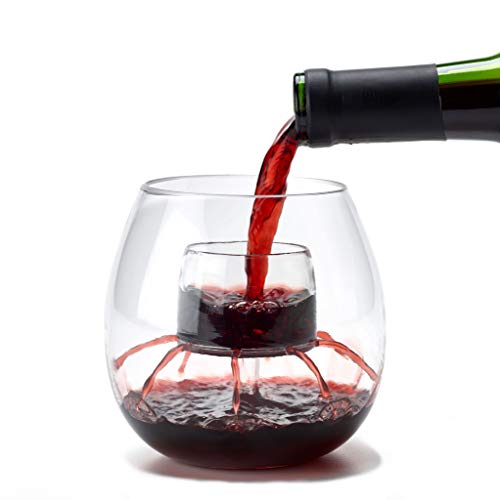 SHATTERPROOF Aerating Wine Glasses (Set of 2) by Chevalier Collection - Made with BPA Free Plastic - Patented In-The-Glass Wine Aerator and Decanter for Outdoor Use