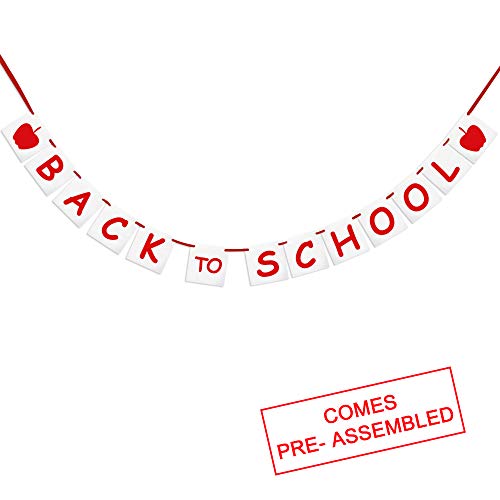 Back to School Banner with Apple Sign - First Day of School - Teacher Banner - Classroom Decor - Back to School Party Decoration Photo Props