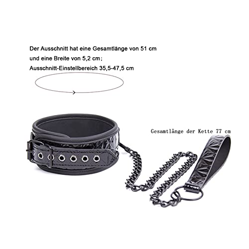 Miniatura 2 de Limmion Collar Con Correa Cadenas Bdsm Collar Restricciones Sex Set Ajustable Collar De Cuero Coqueteo Fetiche Juguetes Sexuales Para Parejas Collar Con O-Ring Esclavo Bondage Erótico Collar