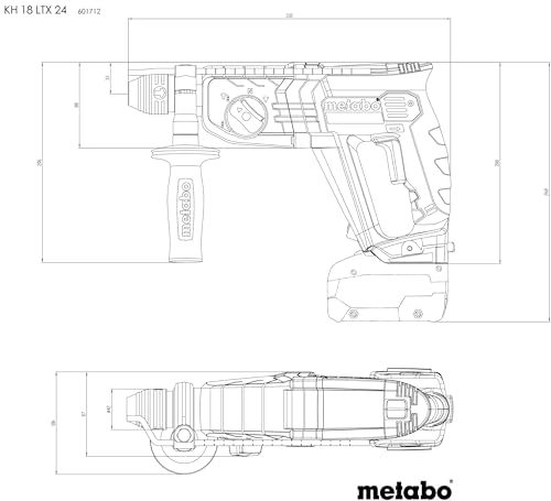 Marteau perforateur sans fil METABO KH 18 LTX 24 18 V SDS Plus 2 batteries Li Power 18 V4 0 Ah - vue 3