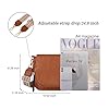GLITZALL Petit sac à bandoulière pour femme en cuir synthétique sur l'épaule et rabat multi-poches, Marron-GS #1
