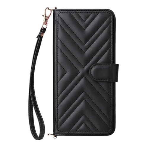 Étui portefeuille iPhone 17 Pro Max antichoc noir avec rangement cartes zippé