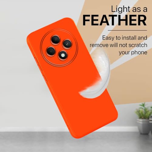 Image of Back Cover for Oppo F27 5G | Full Camera Protection | Premium Liquid Silicon Case | Flexible Bumper Case for Oppo F27 5G (Orange)