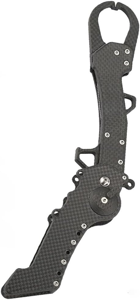 Foldable Carbon Fiber Fish Lip Gripper, Fishing Clip Lip Clip, Control Fish clamp, Hands Strap Anti Slip Preventing Fish from Escaping, with Anti-Lost Rope Fish clamp Tool