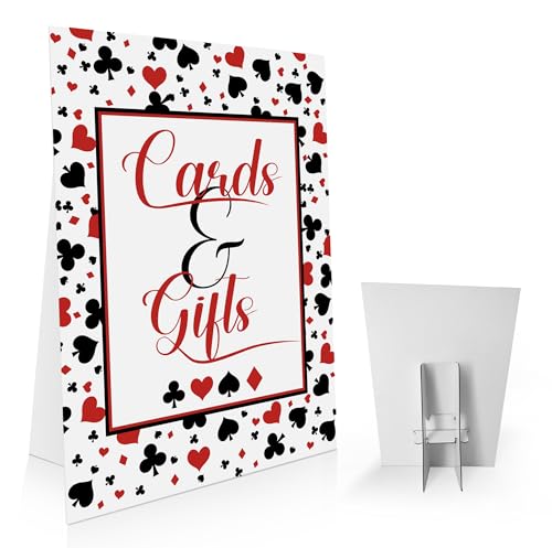 Casino Party Cards And Gifts Sign, Las Vegas Bachelorette Party Signs - Poker Bridal Shower Casino Birthday Decorations -PDLP25
