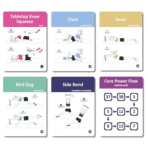 Pilates Ring Workout Cards - Magic Circle Pilates Flashcards - Quick Reference Guide for Pilates Exercises - Yoga Pilates Essentials Kit Fitness Circle Flash Cards - 53 Cards | 2.75” x 3.9” by Infassic - Image 6
