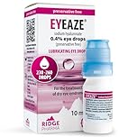 Eyeaze Sodium Hyaluronate Eye Drops - Soothing Comfort for Dry, Tired or Irritated Eyes - Contact Lens Friendly - 0.4% - Moisturising & Preservative-Free 10ml