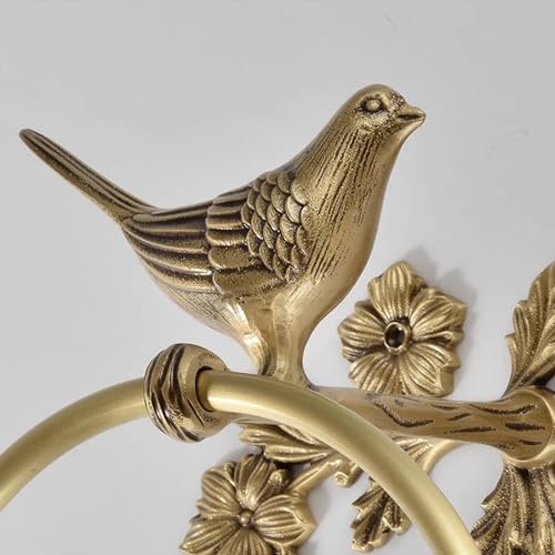 Odaros ODAROS-07 Brass Towel Ring Bird Bathroom Towel Holder,Wall Mounted Hand Towel Holder,Vintage Bronze Bath Towel Hanger,Space Saving Towel Ring Rustproof Hardware Hooks Rack,Antique Kitchen Bathroom Accessories thumb #2
