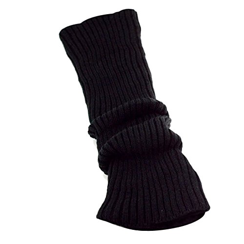 Suntrade 2 Pair Leg Warmers,Women Girls Boots Cuff Warmer Ribbed Stretch Knee Leg Socks (Black+White) #TOP6