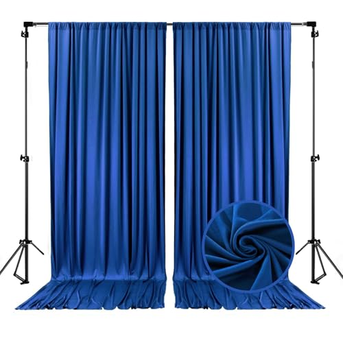 Image of 10 x 7 Feet Royal Blue Backdrop Curtain for Partie, Background Curtains for Photoshoot, Birthday, Wedding, Halloween, Thanksgiving, Christmas, New Year Party Decorations 5Ft x 7Ft, 2 Panels