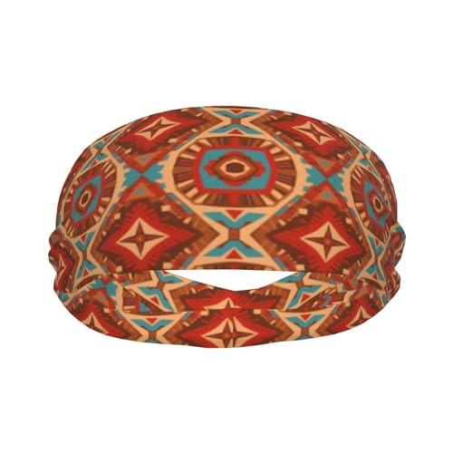 Boys Girls Sports Sweat Bands, Boho Style Long Head Band for Yoga Travel Spa, Cool Tribal Navajo Aztec Geometric Ethnic Pattern Headdress Hair Accessories2