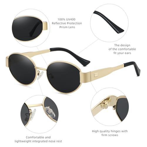 MEITESHALA Elliptical Fashion Sunglasses for Men and Women UV400 Polarized Protection Multi color selection4