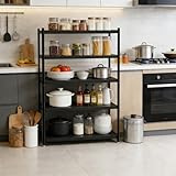 KAIHAOWIN Schwerlast Regal 5 Etagen, H&ouml;henverstellbar, Kohlenstoffstahl mit Elektrostatischer Beschichtung, 180 kg Tragkraft, 170 cm Hoch, f&uuml;r K&uuml;che, Keller & Garage