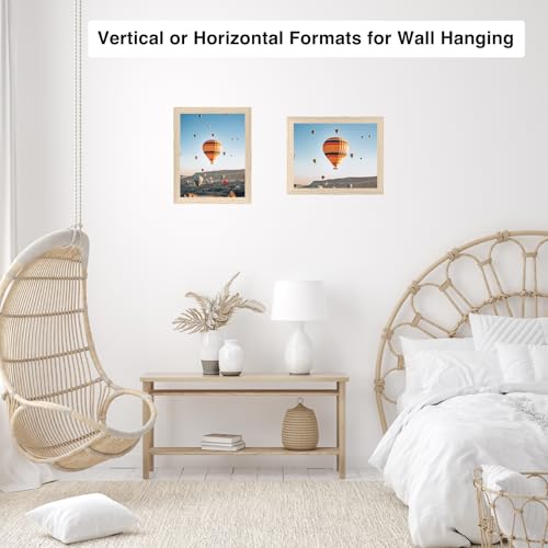 Image of JCJMY 9x12 Picture Frame for Wall Hanging, Wall Mounting Horizontally or Vertically, 9 x 12 Wall Gallery Poster Photo Frame with Shatter Resistant Plexiglass, Natural