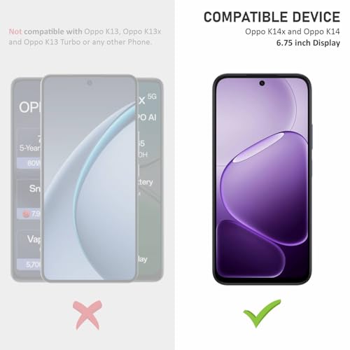 Image of SupCares Tempered Glass for Oppo K14X and Oppo K14 (6.75 Inch) With Installation Kit | 9H Edge to Edge Screen Protector | Black