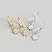 Fashion Dangling Charm Sun Hoop Earrings 925 Sterling Silver for Women Elegant Rhinestone CZ Crystal Dangle Drop Huggie Hoops Cartilage Earring Punk Hypoallergenic Jewelry BFF (White Gold)