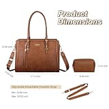 MOSISO Torba na laptopa dla kobiet, 39.6 cm Vintage PU Leather Tote Bag, brązowa