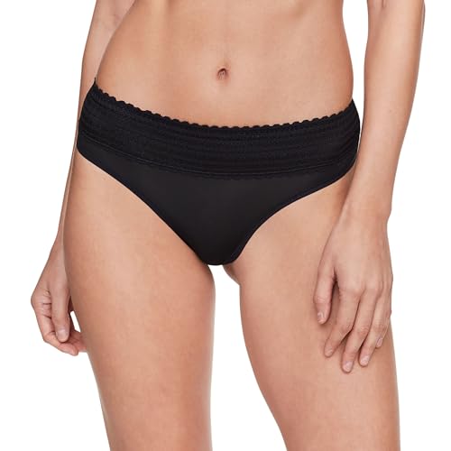 Warner's No Pinching No Problems Dig-Free Comfort Waistband Lace Thong RX5101P Black