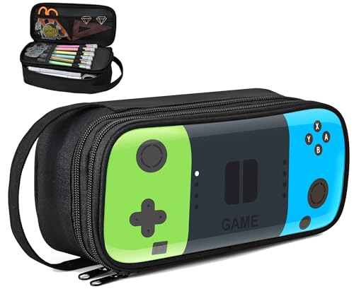 Image of Beaulyn Gamer Pencil Case for Boys - Large Pencil Pouch with Zipper Compartment, Portable Gaming Pen Bag Pencil Box Organizer for School Boy Kids
