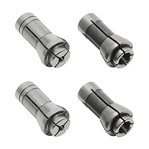 Murtenze 4 Pack Die Grinder Collet, Grinding Machine Clamping Collet Adapter 1/4" and 1/8" Arbors Shanks, 2 Pack 3mm and 2 Pack 6mm Die Grinder Collet. by Murtenze - Used condition - US$7.40