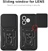 Funda inteligente compatible con Honor 500, con cubierta deslizante para cámara compatible con Honor 600 Lite 5G LNA-NX1 / X80i LNA-AN00, funda protectora negra 4
