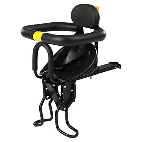JKNM Bicycle Child Seat-Front Rack Cushion Saddle Seat-Kids Bike Safety Carrier with Adjustable Foot Pedals Cover