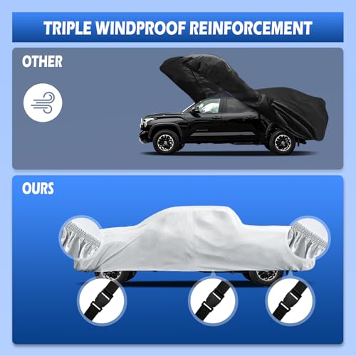 Image of Car Cover Custom Fit for Toyota Tundra 5.5Ft Bed 2000-2026, Migaven Waterproof Full Exterior Cover Sun Rain Protection with Door Zipper (Not Include Mirror Pocket)
