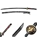 xinan2018 Samurai Katana Japanese Sword Real T10 1045 1060 1090 Battle Ready Hand Forged Damascus Carbon Steel Heat Tempered Full Tang Sharp Wooden Scabbard Handmade Black Wall Mount Steel