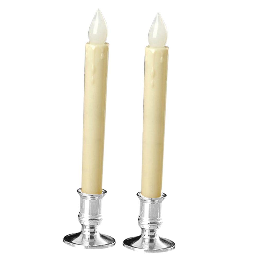 Buy Aswadh Flameless Flickering LED Pillars Candle Tea Light with Base ...
