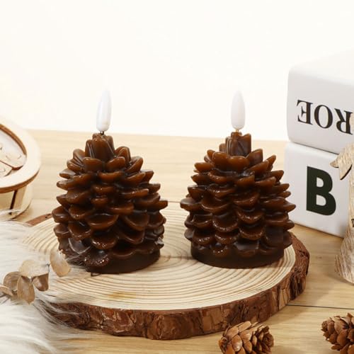 Utrum EF1T Battery Operated Pine Cone Candles, Pinecone Flameless Candles thumb #5