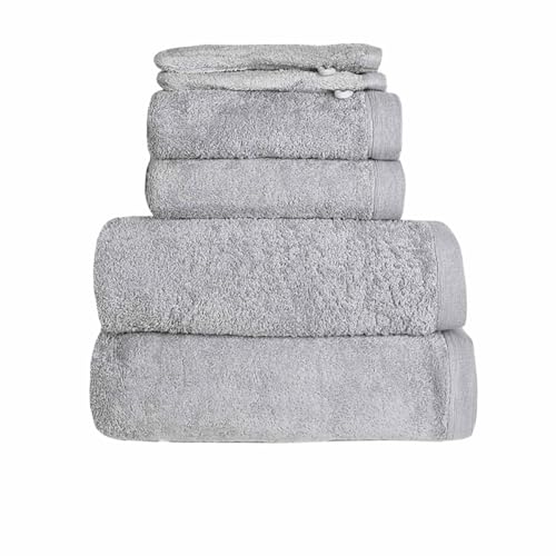 Serviette de bain absorbante gris perle ensemble 6 pièces Studio - 2