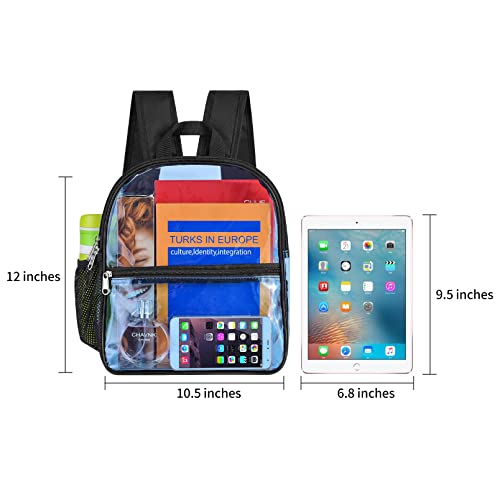 Uspeclare Clear Backpack Stadium Approved 12×6×12, Water Proof Clear Bag For Concert Work Sport Event（Pvc Blue #TOP4