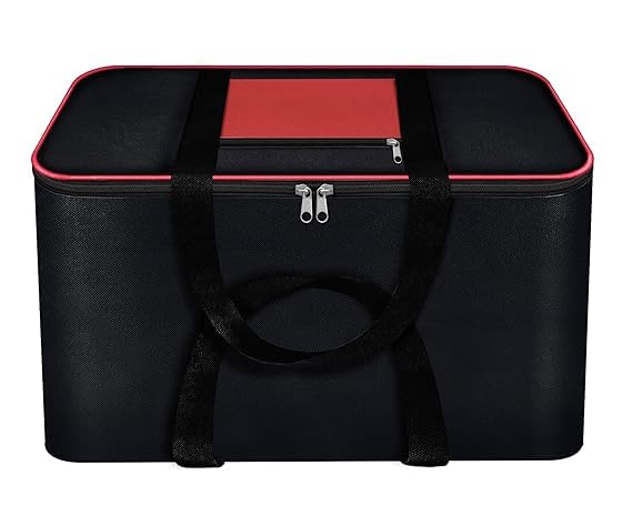 SHRI NARSINGH Nylon Big Underbed Storage Bag Moisture Proof Cloth Organiser with Zippered Closure and Handle(BlackRed, 54x46x28cm) Rectangular (1- Pack)-image-21