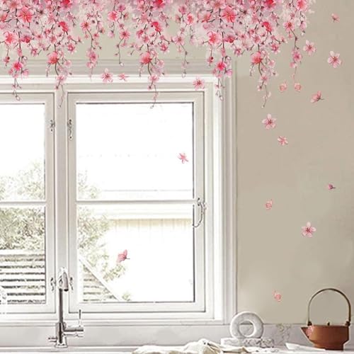 Vinilo decorativo flores cerezo rosa 30x90 cm miniatura 5