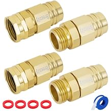 Metal 5/8" Garden Hose Connector Repair Fittings, Premium Aluminum-Alloy Male&Female End-Hose Mender, 5/8inch Water Hose End Coupler Replacement, 2 sets Garden Telescopic Hose end Adapter