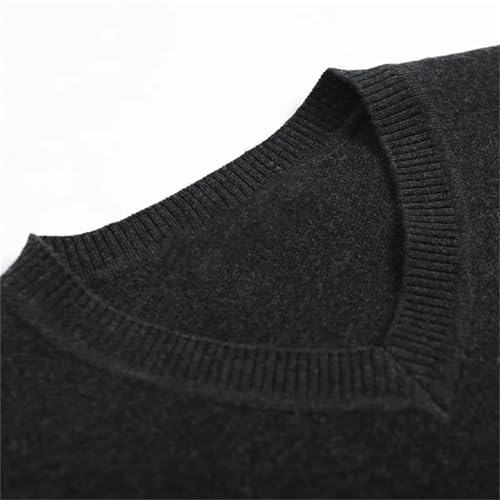 Men's Cotton Knitted Sweater Long Sleeve V-Neck Thin Slim Fit Business Casual Pullover Sweater4
