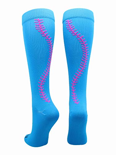 MadSportsStuff Softball Socks with Stitches for Girls and Women Youth and Adult Sizes in Over the Calf Length Kids