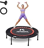 KENSONE 40' Mini Trampoline Rebounder Trampoline for Adults Small Fitness Trampoline for Kids Bounce Exercise, 1 Extra Black Cotton Safety Pad Included, Max Load 330 LBS