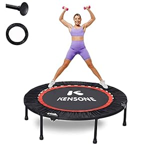 KENSONE 40″ Mini Spring Trampoline Rebounder for Adults, Small Fitness Trampoline for Indoor Exercise, Max Load 330 LBS
